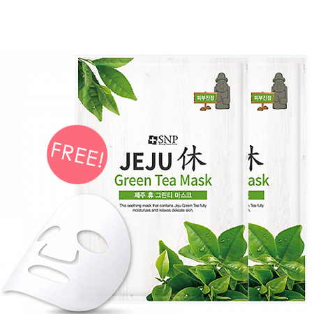 ซื้อ 1 ชิ้น ฟรี 1 ชิ้น!! Jeju Rest Green Tea Mask 25ml แผ่นมาสก์อุดมด้วยสารสกัดของยอดอ่อนชาเขียวและพืชพรรณจากเจจู ช่วยเพิ่มความชุ่มชื้น พร้อมมอบผิวรู้สึกผ่อนคลาย
